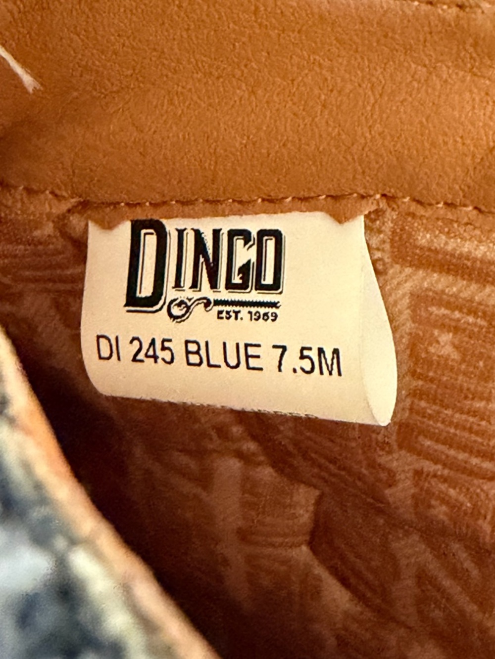 NWB Dingo Shabby Women's Leather Boots Size 7.5 Denim Shaft Boho Western Cowgirl - Picture 15 of 16